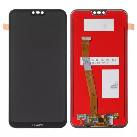 Дисплей для Huawei P20 Lite, чорний, логотип Huawei, без рамки, Оригінал (переклеєне скло), ANE-L21/ANE-LX1