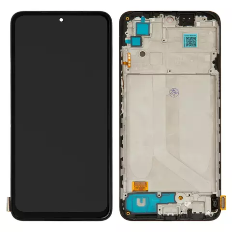Дисплей для Xiaomi Poco M5s, Redmi Note 10, Redmi Note 10S, чорний, з рамкою, High Copy, з широким обідком, (OLED)