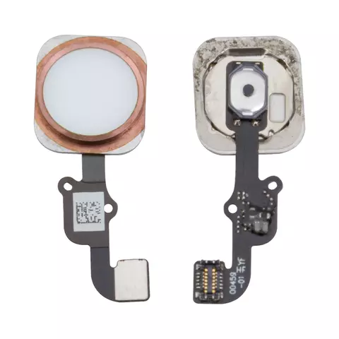 Шлейф для iPhone 6S, iPhone 6S Plus, кнопки Home, рожевий, золотистий, з пластиком