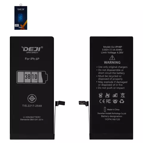 Акумулятор Deji для Apple iPhone 6 Plus, Li-ion, 3,82 B, 3810 мАг, збільшена ємність, original IC
