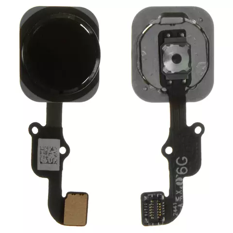 Шлейф Apple iPhone 6, iPhone 6 Plus, Сopy, кнопки Home, чорний, з пластиком