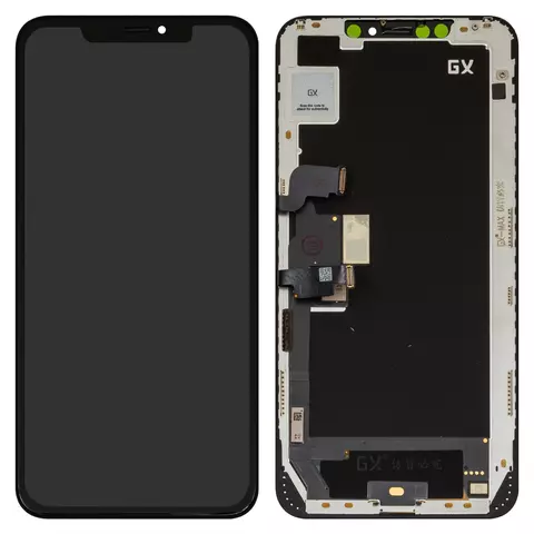 Дисплей для iPhone XS Max, чорний, із сенсорним екраном, з рамкою, (OLED), AAA, GX OEM hard