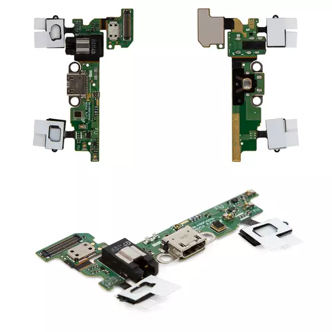 Шлейф для Samsung A300F Galaxy A3, A300FU Galaxy A3, мікрофона, конектора навушників, конектора зарядки, з компонентами, REV 0.0