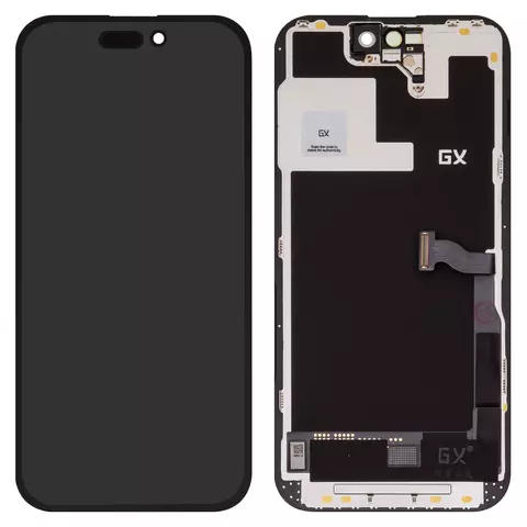 Дисплей для iPhone 14 Pro, чорний, з рамкою, High Copy, (OLED), OEM hard