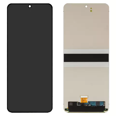 Дисплей для Samsung F731 Galaxy Z Flip5, чорний, без рамки, Оригінал (переклеєне скло)