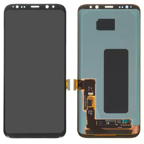 Дисплей для Samsung G955 Galaxy S8 Plus, чорний, без рамки, Оригінал (переклеєне скло)