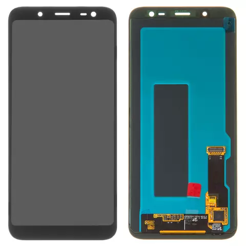 Дисплей для Samsung J600 Galaxy J6, чорний, без рамки, Оригінал (переклеєне скло)
