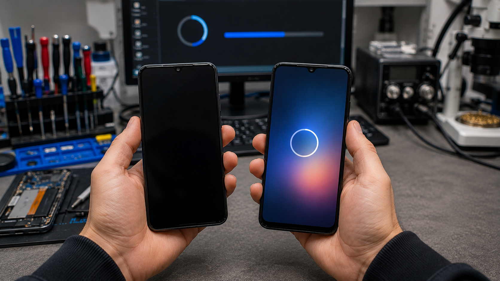 Порівняння Android-смартфона до та після відновлення програмного забезпечення