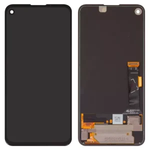 Дисплей для Google Pixel 4a, чорний, без рамки, Оригінал (переклеєне скло)