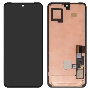 Дисплей для Google Pixel 8, чорний, з рамкою, Оригінал (переклеєне скло), GKWS6, G9BQD, GA04851 US, GZPFO, GPJ41