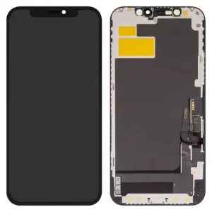 Дисплей для iPhone 12, iPhone 12 Pro, чорний, з рамкою, High Copy, без мікросхеми, (OLED), XY OEM soft