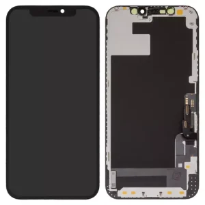 Дисплей для iPhone 12, iPhone 12 Pro, чорний, з рамкою, High Copy, без мікросхеми, (OLED) OEM soft