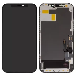 Дисплей для iPhone 12, iPhone 12 Pro, чорний, з рамкою, High Copy, без мікросхеми, (OLED), GK OEM hard