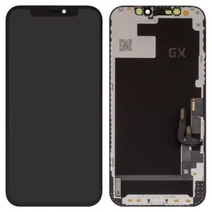 Дисплей для iPhone 12, iPhone 12 Pro, чорний, з рамкою, High Copy, без мікросхеми, (OLED), GX OEM hard