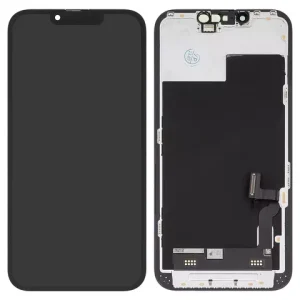 Дисплей для iPhone 13, чорний, з рамкою, Оригінал (переклеєне скло)