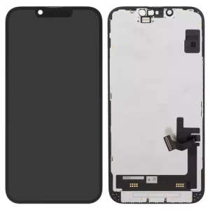 Дисплей для iPhone 14, чорний, з рамкою, Оригінал (переклеєне скло)
