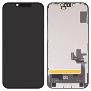 Дисплей для iPhone 14, чорний, з рамкою, High Copy, без помилки, (OLED), DD-OLED OEM soft, diagnosable