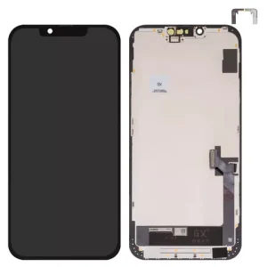 Дисплей для iPhone 14 Plus, чорний, з рамкою, High Copy, без мікросхеми, (OLED), GX OEM hard