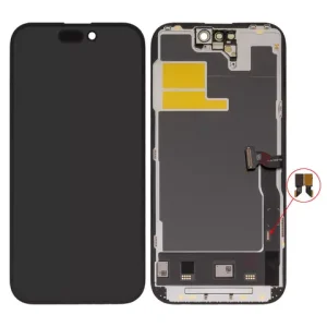 Дисплей для iPhone 14 Pro, чорний, з рамкою, High Copy, без мікросхеми, (AMOLED), GX OEM soft, 120Hz