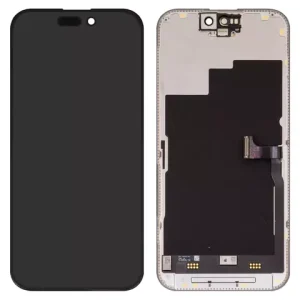 Дисплей для iPhone 15 Pro, чорний, з рамкою, Оригінал (переклеєне скло)