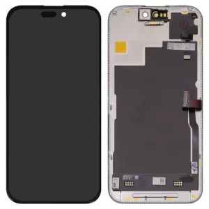 Дисплей для iPhone 15 Pro, чорний, з рамкою, High Copy, без помилки, (OLED), DD-OLED OEM soft, 120Hz, diagnosable