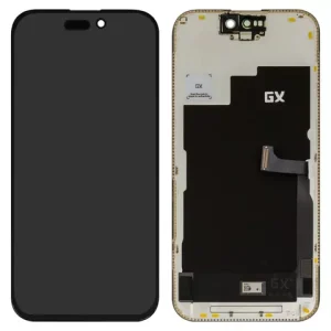 Дисплей для iPhone 15 Pro, чорний, з рамкою, без мікросхеми, (OLED), GX OEM hard
