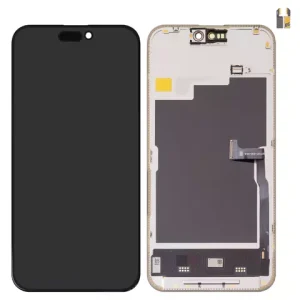 Дисплей для iPhone 15 Pro Max, чорний, з рамкою, High Copy, без мікросхеми, (AMOLED), DD OLED soft, 120Hz