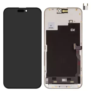 Дисплей для iPhone 15 Pro Max, чорний, з рамкою, High Copy, без мікросхеми, (AMOLED), GX OEM soft, 120Hz