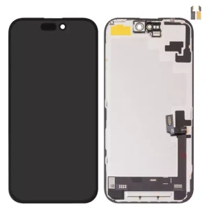Дисплей для iPhone 16, чорний, з рамкою, High Copy, без мікросхеми, (AMOLED), DD OLED soft
