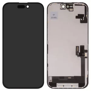 Дисплей для iPhone 16, чорний, з рамкою, High Copy, без мікросхеми, (OLED), GX OEM hard