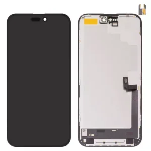 Дисплей для iPhone 16 Plus, чорний, з рамкою, High Copy, без мікросхеми, (AMOLED), DD OLED soft
