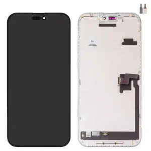 Дисплей для iPhone 16 Pro Max, чорний, з рамкою, High Copy, без мікросхеми, (AMOLED), GX OEM soft, 120Hz