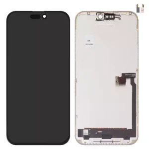 Дисплей для iPhone 16 Pro Max, чорний, з рамкою, High Copy, без мікросхеми, (OLED), GX OEM hard