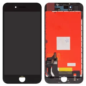 Дисплей для iPhone 7, чорний, з рамкою, Оригінал (переклеєне скло), Уцінка. не працює 3D Touch.