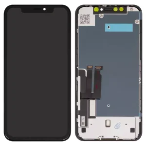 Дисплей для iPhone XR, чорний, з рамкою, Copy, без опакування, (TFT), GX