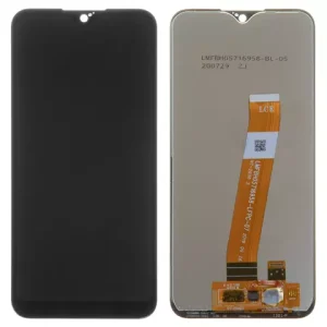 Дисплей для Samsung A015 Galaxy A01, A015F Galaxy A01, чорний, без рамки, Оригінал (переклеєне скло), з вузьким конектором