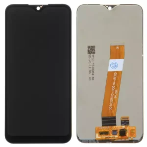 Дисплей для Samsung A015 Galaxy A01, A015M Galaxy A01, чорний, без рамки, Оригінал (переклеєне скло), з широким конектором