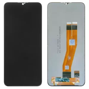 Дисплей для Samsung A025F/DS Galaxy A02s, M025 Galaxy M02s, чорний, без рамки, Оригінал (переклеєне скло), з жовтим шлейфом, (160,5×72 mm)