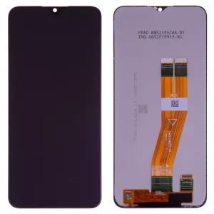 Дисплей для Samsung A037F Galaxy A03s, чорний, без рамки, Оригінал (переклеєне скло), з жовтим шлейфом, (160,5×72 mm)