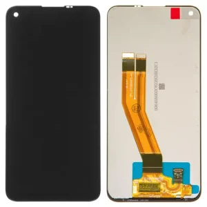 Дисплей для Samsung A115 Galaxy A11, M115 Galaxy M11, чорний, без рамки, Оригінал (переклеєне скло)
