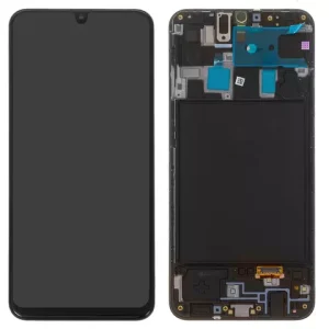 Дисплей для Samsung A205 Galaxy A20, A205F/DS Galaxy A20, M107F/DS Galaxy M10s, чорний, з рамкою, Original (PRC)