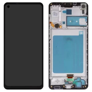 Дисплей для Samsung A217 Galaxy A21s, чорний, з рамкою, (Box)
