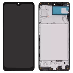 Дисплей для Samsung A225 Galaxy A22, чорний, з рамкою, Сopy, (TFT)