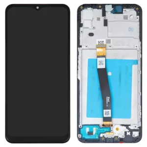 Дисплей для Samsung A226 Galaxy A22 5G, чорний, з рамкою, Оригінал (переклеєне скло)