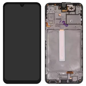 Дисплей для Samsung A256 Galaxy A25, чорний, з рамкою, Оригінал (переклеєне скло)