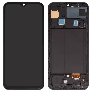 Дисплей для Samsung A305F/DS Galaxy A30, A505F/DS Galaxy A50, A507F/DS Galaxy A50s, чорний, з широким обідком, з рамкою, Сopy, (TFT)