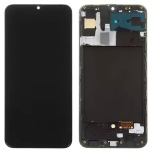 Дисплей для Samsung A307 Galaxy A30s, чорний, з рамкою, High Copy, з широким обідком, (OLED)