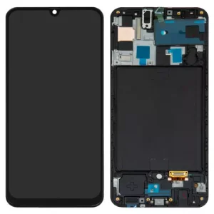 Дисплей для Samsung A505 Galaxy A50, A505F/DS Galaxy A50, чорний, з рамкою, Оригінал (переклеєне скло)