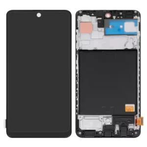 Дисплей для Samsung A515 Galaxy A51, чорний, з рамкою, Сopy, (TFT)