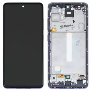 Дисплей для Samsung A525 Galaxy A52, A526 Galaxy A52 5G, фіолетовий, з рамкою, Оригінал (переклеєне скло)